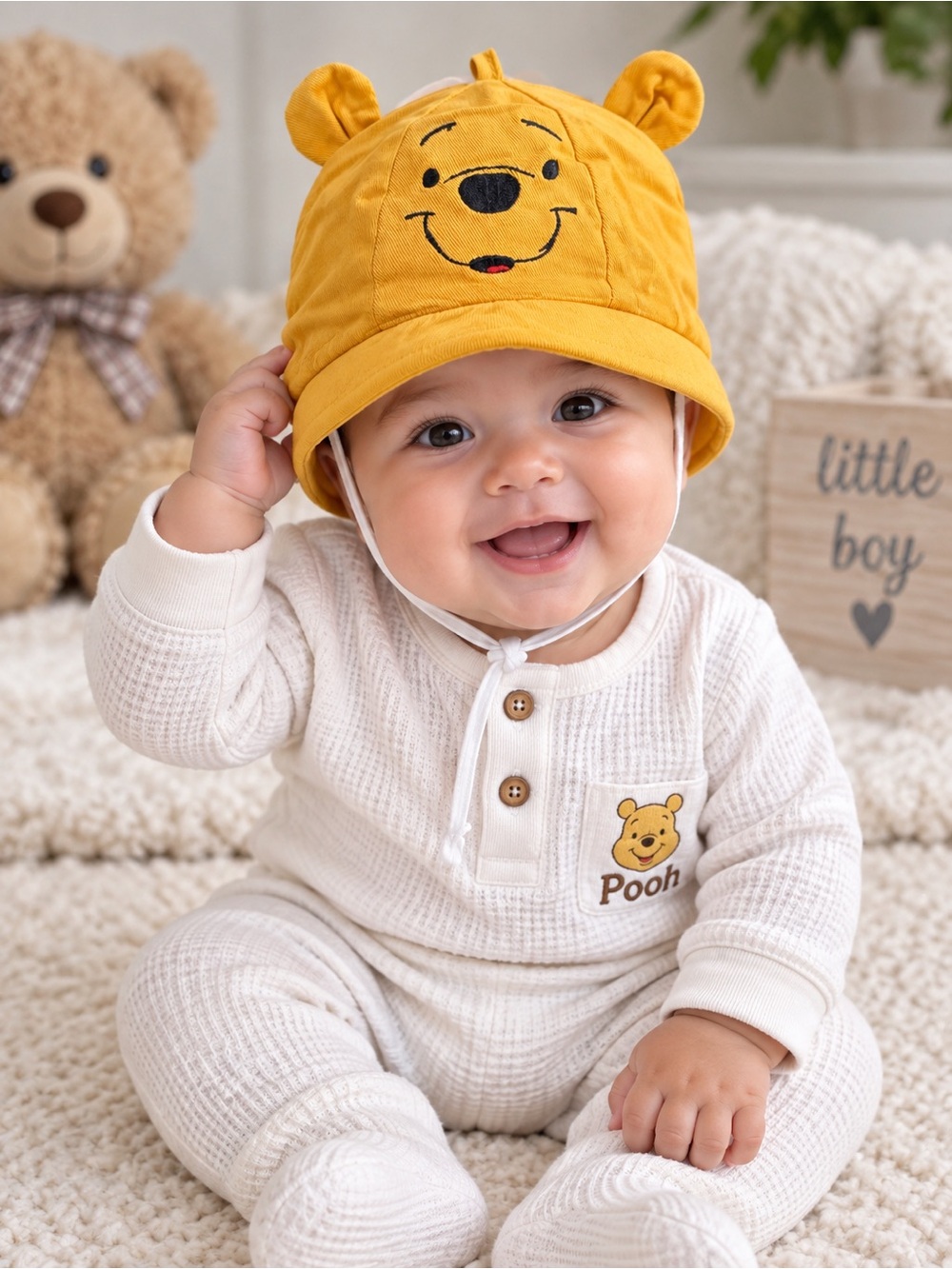 NWT Vintage Y2K Disney Winnie the Pooh hat with ears Infant Baby Boy
